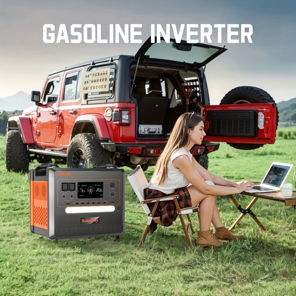 SolarPlay Portable Power Station 2500W (peak 4800W), 2304Wh Solar Generator, Equipped with 400W Solar Panels for 1.5-hour Fast Charging, BMS Emergency Power Supply, Used for Home Backup, Camping, Outdoor Battery Backup, Power