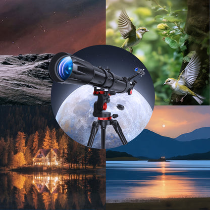 450x Magnification Professional Refractor Telescope, 90mm Aperture, 900mm Full Coated, High Transmittance with AZ Mount and Phone Holder for Moon Gazing, Bird Watching, Stargazing - Ideal Christmas and Birthday Gift