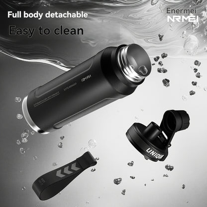 1 stainless steel water bottle with carrying strap, 316 stainless steel, suitable for outdoor and camping