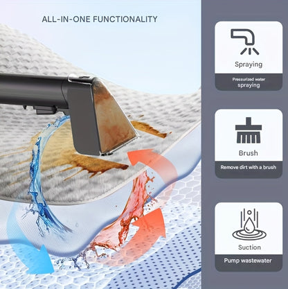 Avehrit 2-in-1 Carpet Cleaner & Vacuum Cleaner - 220-240V, Portable Handheld Design with Ergonomic Handle, Compact & Powerful for Hardwood Floors, Carpet, Sofa, Bedroom - Black, Vacuum Cleaner for Carpet, Sleek Appliance, Eff