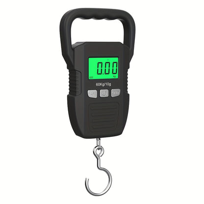 CYCG Heavy-Duty Digital Hanging Scale 132lb/60kg with Large Handle &amp; Backlit LCD Display, /Plastic Construction, 0.01lb/0.01kg Precision, Large Capacity Weight Scale for Luggage, Fishing, Postal, Laboratory, Gym, Construction