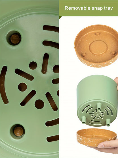 4pcs, 12.7 cm Flower Pots, Indoor Plant Pots with Drainage Holes and Removable Base, Saucer Style Modern Decoration for Outdoor Garden Planters