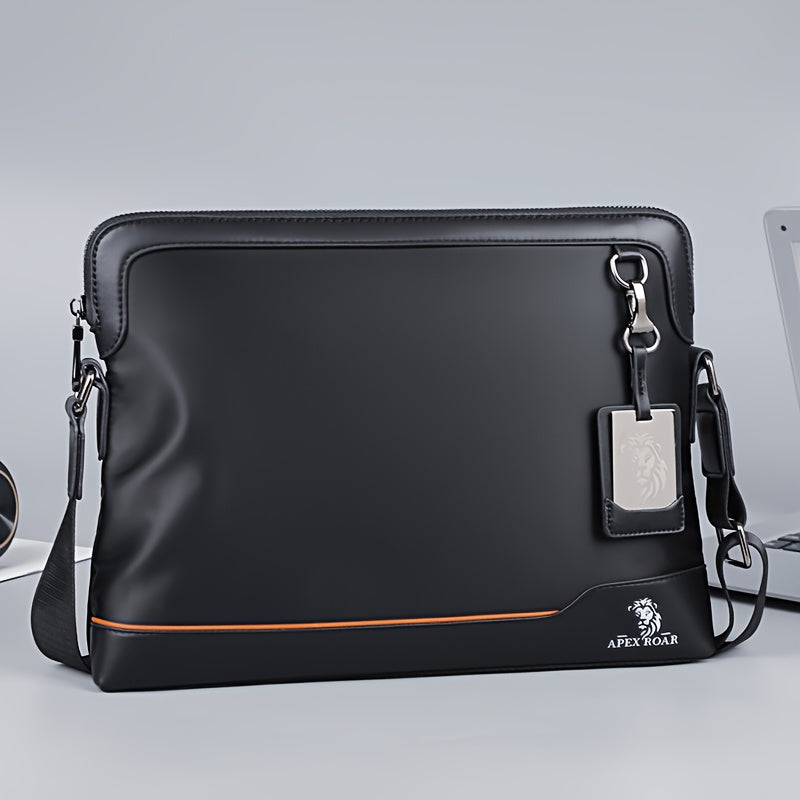 Men's Large Laptop & Wallet-like Tote - Soft Slim Texture, Adjustable Strap, Fits 38.1cm Devices - Ideal for Travel, Gym & Daily Use - Black & Blue Color Options