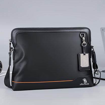 Men's Large Laptop & Wallet-like Tote - Soft Slim Texture, Adjustable Strap, Fits 38.1cm Devices - Ideal for Travel, Gym & Daily Use - Black & Blue Color Options