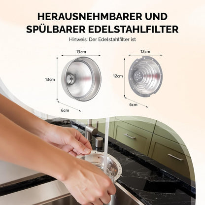 Bonnlo Heavy-Duty Manual Juicer with Removable Top Filter - Heavy-Duty 316 Stainless Steel Citrus, Apple, Orange, Lemon, Lime, Grapefruit Press - Non-Electric Mincer for Home & Commercial Use - Easy-Clean Design, Compact Juic