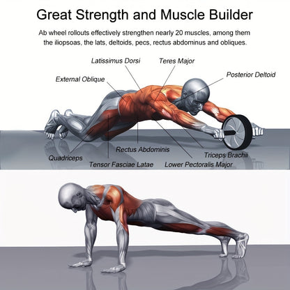 Abdominal Wheel, Abdominal Muscle Wheel, Tummy Tuck Fitness Equipment, Strength Training Set, Silent and Stable Abdominal Wheel, Suitable for Living Room, Home, Indoor, Gym etc., Gift for Fitness Enthusiasts and Athletes