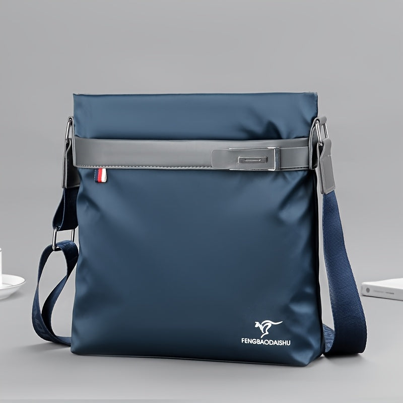 Men's High Quality Oxford Fabric Crossbody Backpack - Lightweight Large Capacity with Adjustable Strap, Multiple Compartments & Zippered Pocket, Navy Blue & Black for Business, Travel, Commuting - Stylish Durable Casual Work