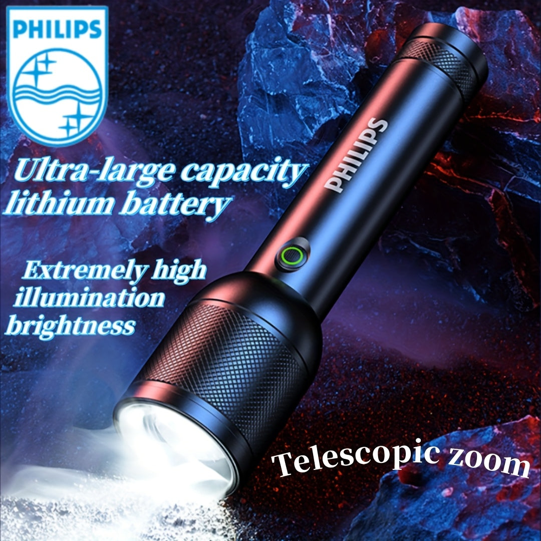 Flashlight (Enhanced Super Bright Version) Large Capacity Battery Long Life, Zoomable - Ultra Long Range & Floodlight, Type-C Charging Suitable for Home, Emergency Lighting, Outdoor Lighting Equipment Traveling, Night Fishing