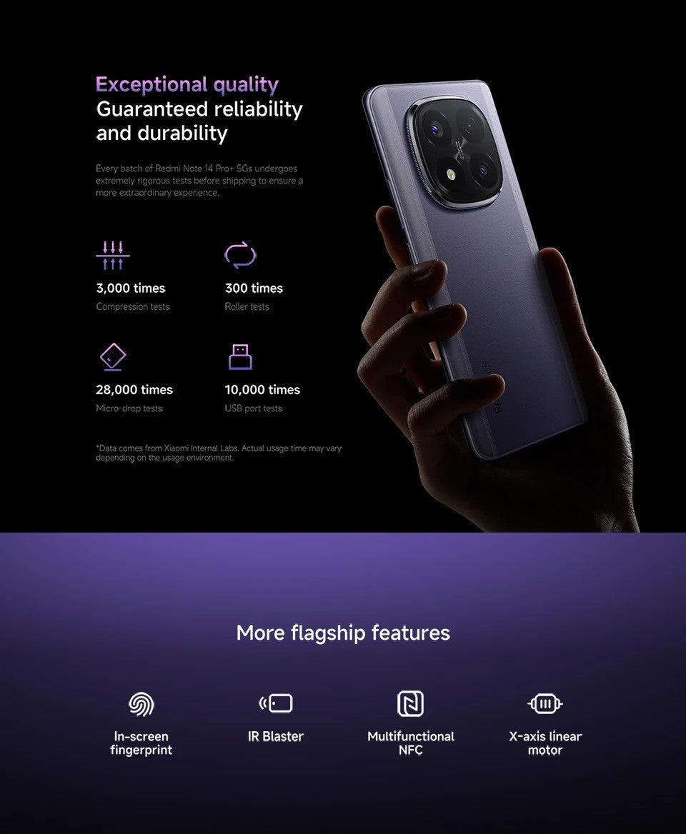 Xiaomi Redmi Note 14 Pro Plus 12GB+512GB 5G Smartphone Snapdragon 7s Gen 3 6.67" AMOLED Display 200MP Triple Camera 120W HyperCharge