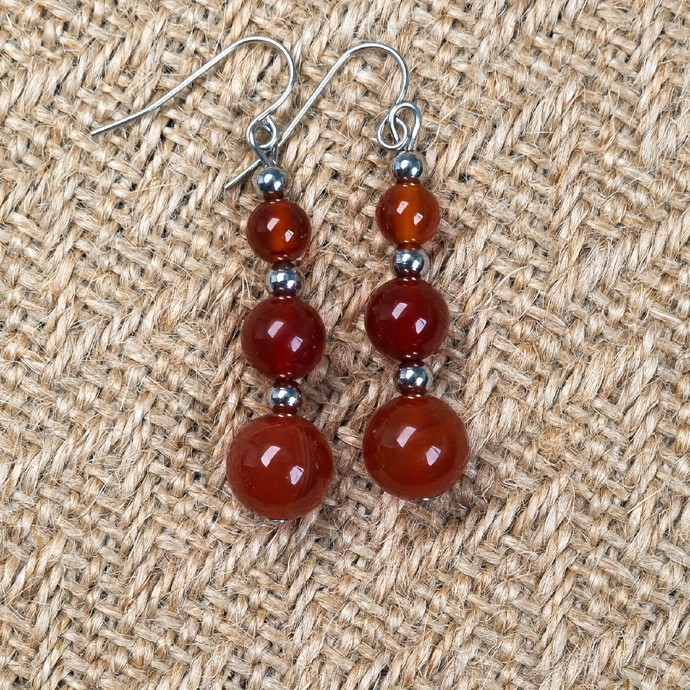 1Pair Handmade Natural Stone Earrings,Tiger Eye Bead Earrings,Aventurine Earrings,Carnelian Earrings for Women in Bohemian Style, Valentine's Day Gift
