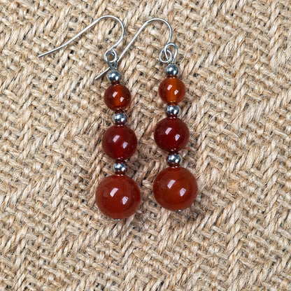1Pair Handmade Natural Stone Earrings,Tiger Eye Bead Earrings,Aventurine Earrings,Carnelian Earrings for Women in Bohemian Style, Valentine's Day Gift