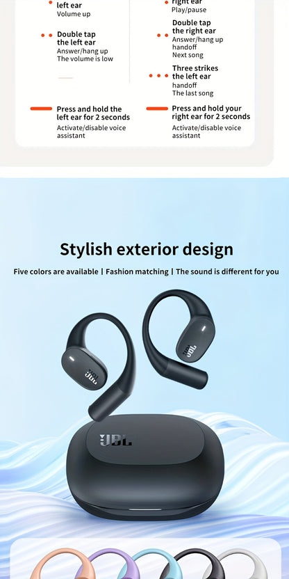 JBL Sense Lite sound circle, open wireless headphones, non-bone conduction sports running exercise travel hanging ear type non-clip ear headset, long-term wear, ultra-long battery life, enhanced bass, sound quality and clear
