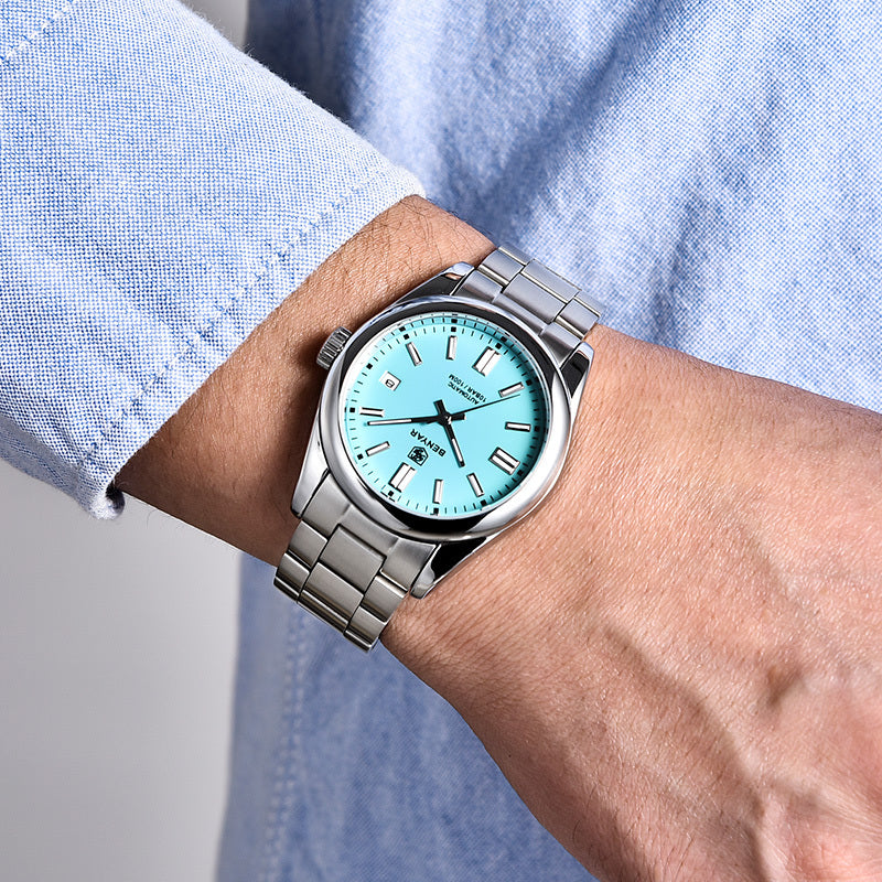 1pc BENYAR Men's Mechanical Wristwatch, 10Bar Waterproof Automatic Watch, Stainless Steel Sports Diving Watch For Men, Ideal choice for Gifts