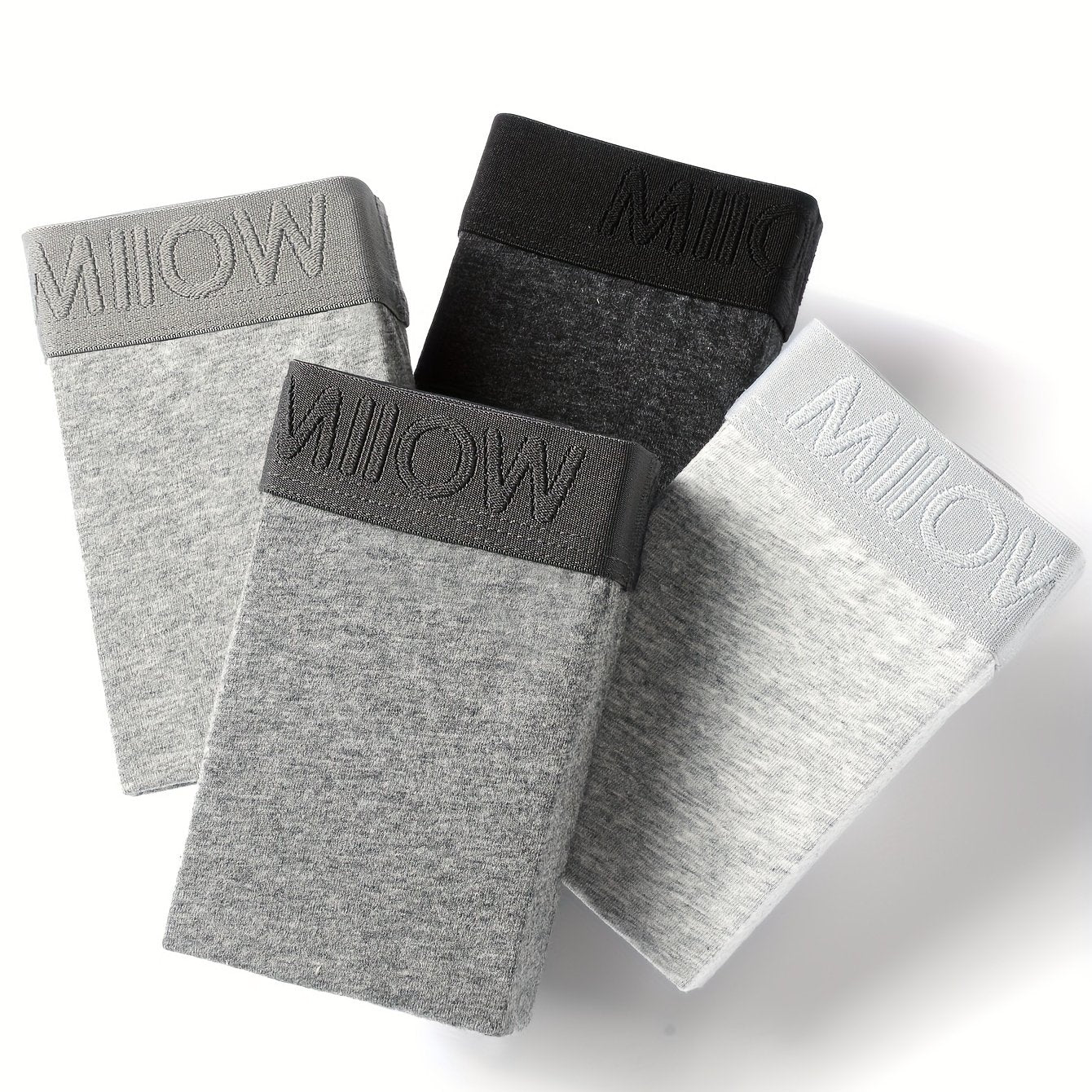 4pcs Dark Grey and Light Grey Men's Underwear