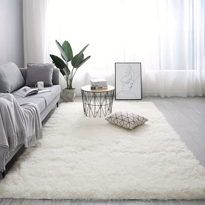 1pc Ultra Soft Plush Rug, White Large Area Rug, Non-slip Fluffy Shaggy Rug, Waterproof Shaggy Throw Rugs For Living Room Bedroom Nursery Room, Game Room Dormitory Carpet, Teenage Room Decoration, Room Decor
