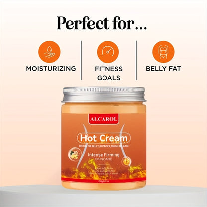 ALCAROL Thermal Cream 250g - Turmeric & Vitamin E Abdomen, Buttocks, Thighs and Arms Thermal Cream | Strong Firming + Deep Moisturizing + Promoting Perspiration | Exercise Burning Improves | Suitable for All Light Beige Types