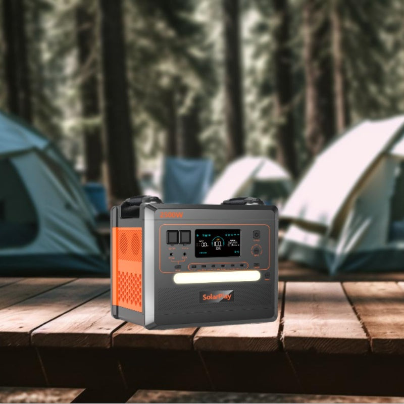 SolarPlay Portable Power Station 2500W (peak 4800W), 2304Wh Solar Generator, Equipped with 400W Solar Panels for 1.5-hour Fast Charging, BMS Emergency Power Supply, Used for Home Backup, Camping, Outdoor Battery Backup, Power