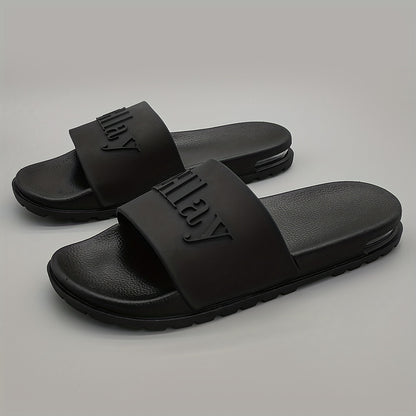 Men'S Fashion Slides, Ellay Brand, Non-Slip Durable Rubber Upper, Comfortable Insole, and Shock-Absorbing PVC Sole
