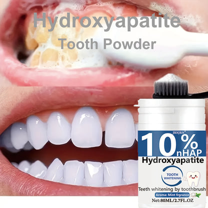 10% Hydroxyapatite Whitening Tooth Powder - Deep Cleansing & Fresh Breath, Strengthens Dental Care, Ideal for Daily Use & Travel, Oral Health & Hygiene Gift for Women & Men, Tooth Cleaning Essentials, Sleek Packaging, Oral Ca