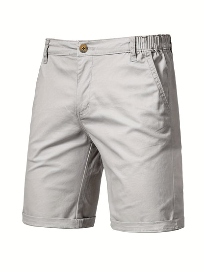 5pcs Men's Formal & Casual Shorts - Multi-Color Business, Streetwear, Beach Pants - Zipper Closure & Belt Loop - Non-Stretch Fabric for Office, Travel, Gym, Vacation - Machine Washable - (Black/Gray/Beige/Olive Green/), Versa