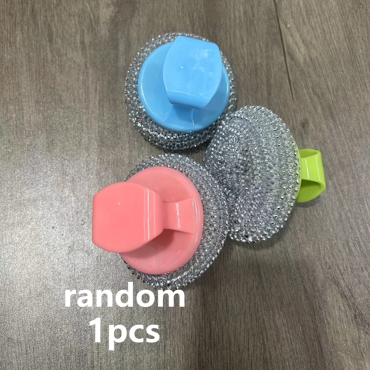 1pc Stainless steel cleaning brush with ergonomic handle - Reusable scouring ball, suitable for pots, kitchens, bathrooms, floors and outdoor use - Durable plastic and metal bristles, 1-4pcs, multi-functional scouring ball