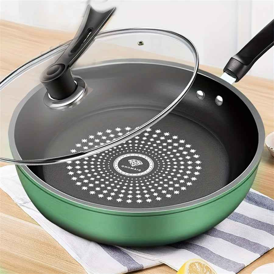 Cast Iron Non-Stick Frying Pan with Star Pattern - Heavy-Duty, Long-Lasting, Induction & Gas Stove Compatible, Perfect for Eggs, Pancakes, Steaks, and More, Versatile Cooking Pan | Star Pattern Pan | Durable Cookware