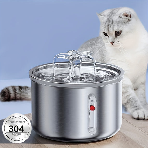 Dispensador Inteligente de Água para Animais em Aço Inoxidável 2L