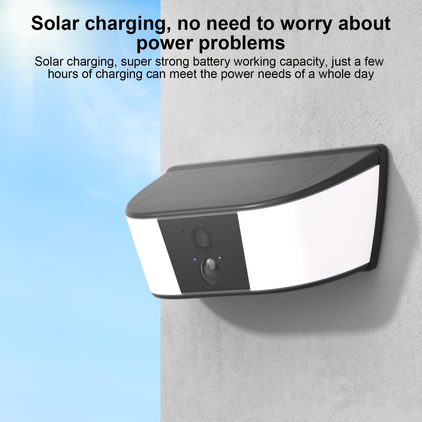 Wireless Solar Security Camera Outdoor with Motion Detection Color Night Vision Two-Way Audio Built-in Spotlight And Siren Alarm for Home