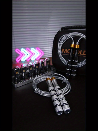 Corda de saltar MOGOLD reforçada e ajustável com design anti-emaranhamento e mecanismo de bloqueio automático sem parafusos - Comprimento extra longo de 1,5 m ou mais, ideal para adultos, homens e mulheres.