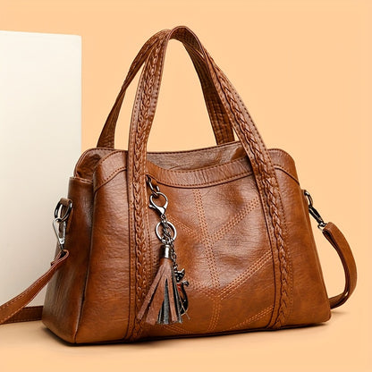 Weidua Women's Elegant Vintage Handbag - Convertible Crossbody/Shoulder Bag with Zipper Closure, Detachable Strap - Chic Purse for Women, Everyday & Formal Events - Available in Black, Light Brown, Purple, Blue, Burgundy