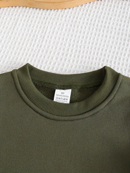 Boys' Autumn/Winter New Three-Piece Set with Mickey Mouse Classic Cartoon Print Long-Sleeve Round Neck Hoodie and Zip-Up Sleeveless Top, Matching Printed Sweatpants - Fleece-Lined Thickened Warm Comfortable Outfit for Parties