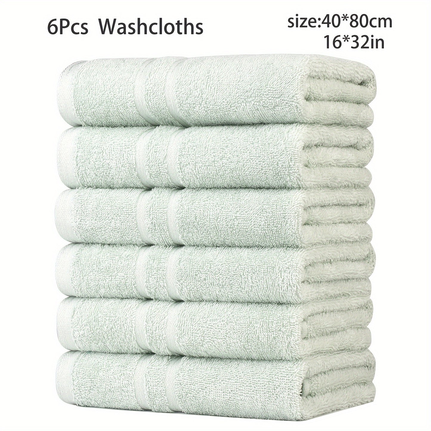 DIJOA 6-Pack Pure Cotton Towel Set, Face Wash Towels Hand Towels Bathroom Towels Lightweight Quick-Dry 40cm X 80cm 400GSM, Holiday Gift Sports Outdoor Beauty Towels Japanese Korean European Style