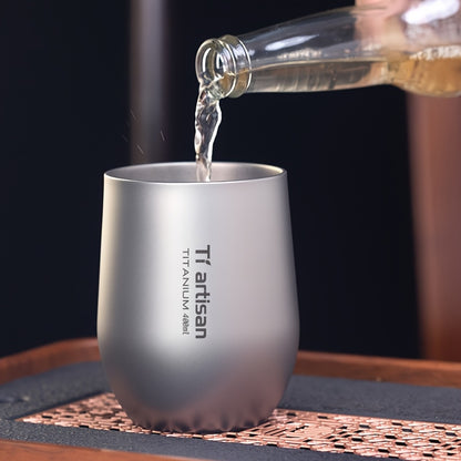 Caneca Tiartisan em titânio para exterior, 255ml/400ml, com parede dupla, ideal para chá e café, perfeita para campismo e piqueniques. Leve e portátil.