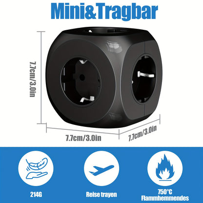 5-in-1 EU Standard Power Socket, 5-EU Plug Wall Extension Outlet – Solve Insufficient Outlets in Living Room, Bedroom, Office & Kitchen