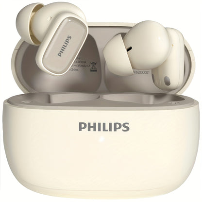 For Philips Active Noise-Cancelling Wireless Headphones with Single-Click Left Ear Adjustment, Dual HD Microphones, Sport-Style In-Ear Design, USB-C Charging, 10W Max Output, 5W Min Output, 36V Safe Voltage, Compatible with f