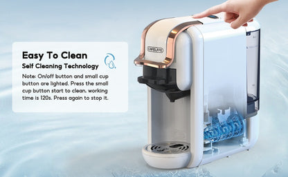 CAFELFFE Multifunctional Capsule Coffee Machine | Italian Espresso Machine | Hot and Cold Use | Quick Heating | Compatible with NES Capsules, DG Capsules, ESEpod | Automatic Coffee Maker for Home and Office | Great Gift for D