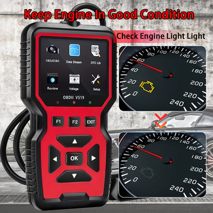 Professional OBD2 Car Scanner Diagnostic Tool - Suitable for Reading Vehicle Codes, Clearing Fault Codes, 35901 Trouble Code Library, Real-Time Data Stream, Oxygen Sensor Tester, Battery Voltage Reading, Mode 6/8 Detection
