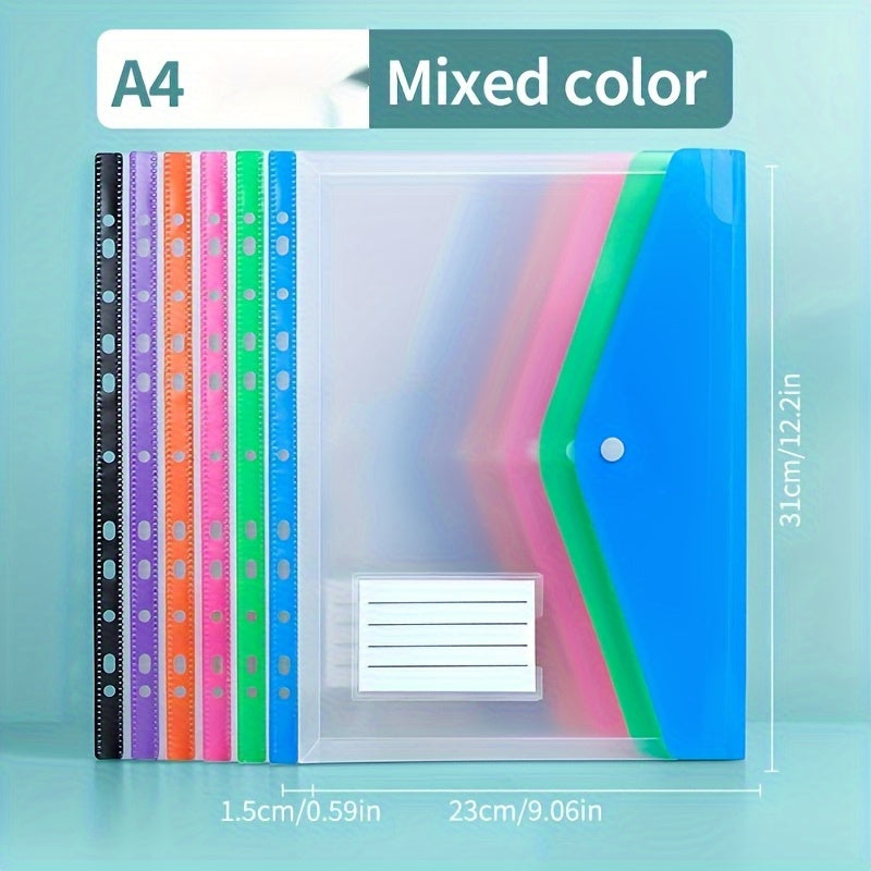 Embalagem com 12 Pastas Expansíveis A4 - Pastas com 11 Argolas e Fecho de Botão, Organizador de Documentos em PP Resistente para Escola/Escritório/Viagens/Halloween