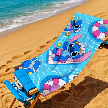 1pc Beach Towel, Elsa, Alice, Micky, Stitch, for Ariel, Belle, Moana, and other cartoon beach towels, suitable for bedroom, bathroom, travel, family, home decoration, party gifts, Christmas, Valentine's Day, gatherings and pa
