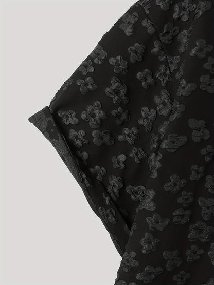 INCERUN Bohemian Floral Print Casual T-Shirt - Loose Fit, Button-Down, Polyester Blend, Machine Washer