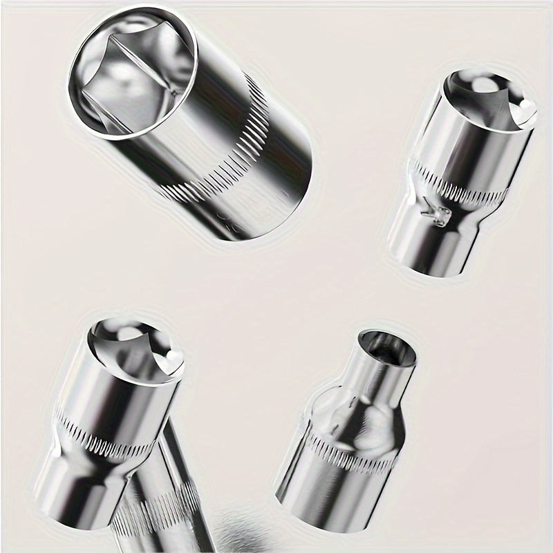 Kit de ferramentas para reparação de automóveis com 46 peças, conjunto de chaves de roquete de 1/4" com conjunto versátil de chaves de caixa e extensão, kit de ferramentas combinado para reparação de automóveis, motos e bicicletas.