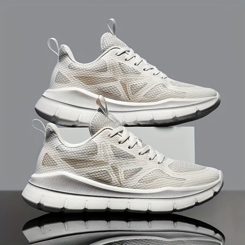 Men's Fashionable Casual All-Match Sports Shoes, Comfortable Trendy Running Sneakers with Cross Training Features, Outdoor Trail Running Shoes, Lace-Up Low-Top Design, Fabric Upper and Lining, MD Sole