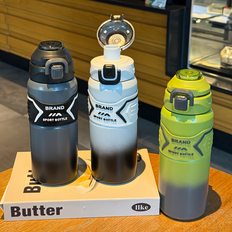 1 Large Capacity 316 Stainless Steel Insulated Sports Water Bottle, 670ml/22oz Portable Carry Handle Vacuum Insulated Bottle, Outdoor Travel Camping Hiking Gym Drinking Cup with Leakproof Anti-Slip Design and Flip Lid - Perfe