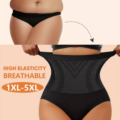 MIOTAN Women'S High-Waist Tummy Control Briefs - Breathable Nylon Pants, High Elasticity, No-Slip, Butt Lifting, Elegant Solid Color Design for Fitness & Daily Wear (1XL-5XL), Leggings, Sleek Underwear, Comfortable Fit