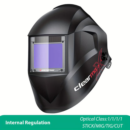 Máscara de soldadura com ecrã de visualização ampla, ARCCAPTAIN, com escurecimento automático True Color.