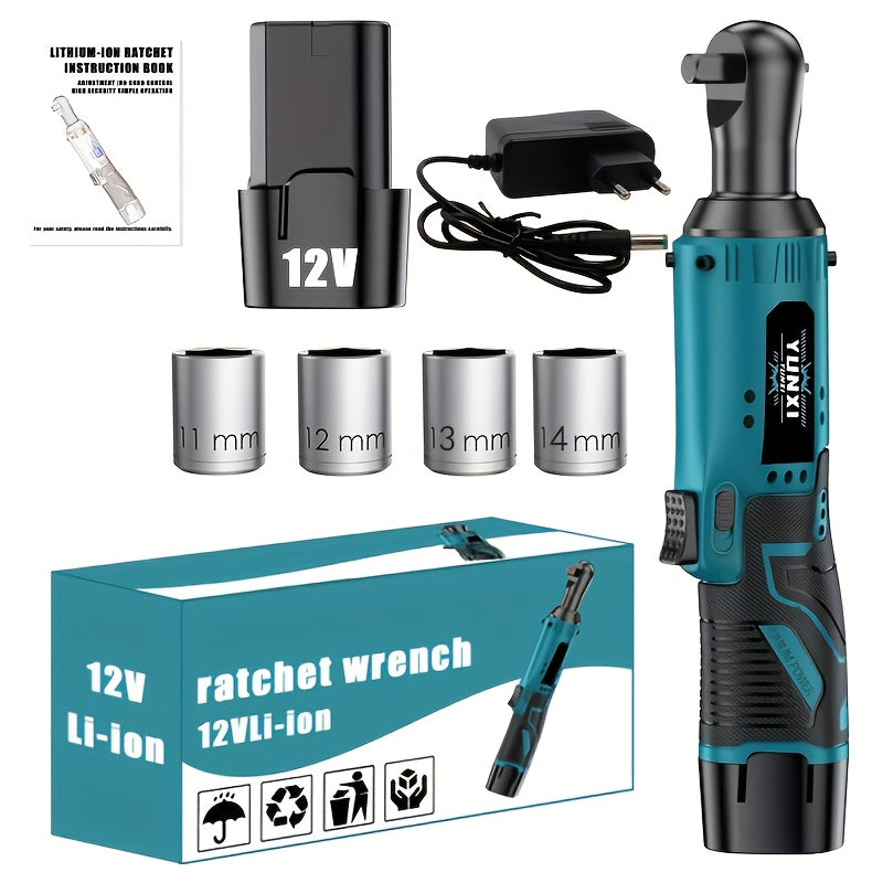 2025 New Electric Wrench, Portable Ratchet Wrench, Automotive Maintenance Angle Crane Installation Tool, Effort-Saving Quick-Release Wrench for Home Renovation, Ergonomic Socket Design, Featuring Adjustable Speed ​​Trigger, Ide