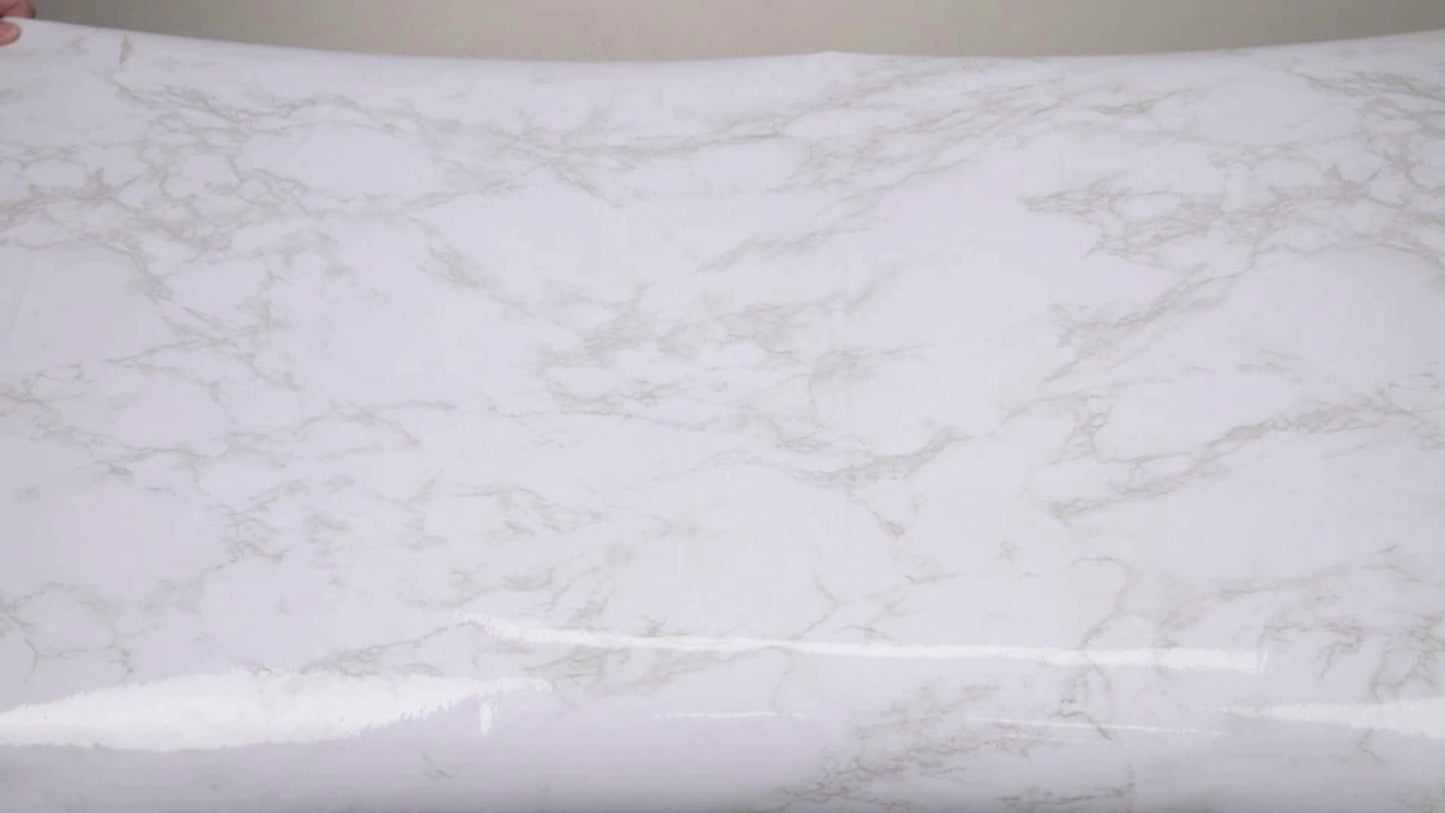 5m x 60cm Marble Adhesive Film, Grey Self-Adhesive Tabletop Cover, Random Match Shapes and Stripes Pattern, Easy Install for Kitchen Worktops and Furniture