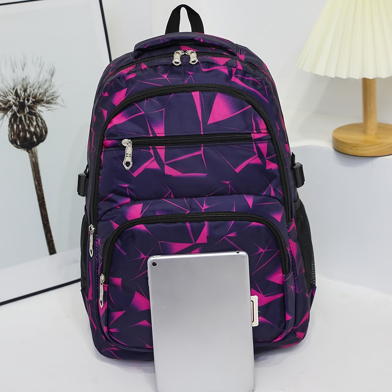 Colorblock Backpack, Casual Design Schoolbag For Travel And School Use, Large Capacity Bag