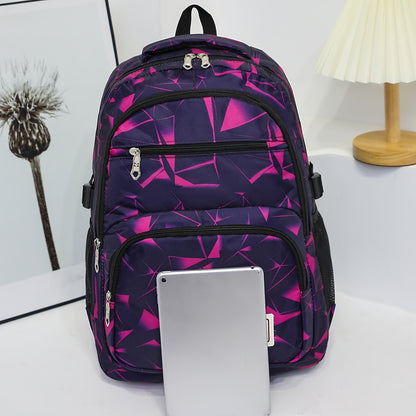 Colorblock Backpack, Casual Design Schoolbag For Travel And School Use, Large Capacity Bag