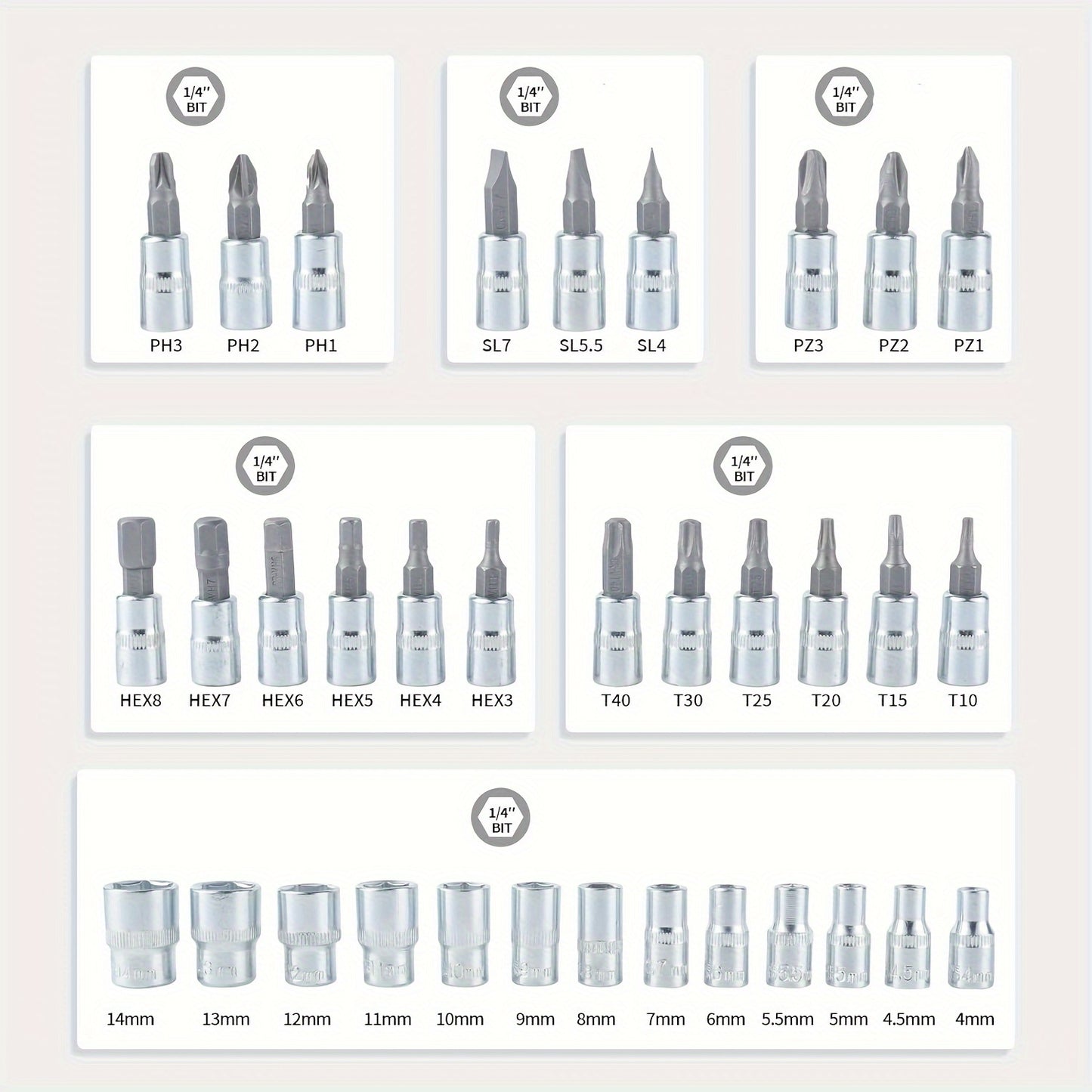 Kit de ferramentas para reparação de automóveis com 46 peças, conjunto de chaves de roquete de 1/4" com conjunto versátil de chaves de caixa e extensão, kit de ferramentas combinado para reparação de automóveis, motos e bicicletas.